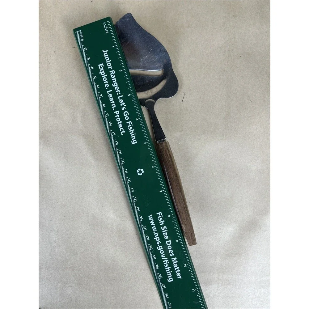 Vintage MCM‎ Cheese Plane Slicer Stainless Steel Serrated Edge Wood Handle Japan